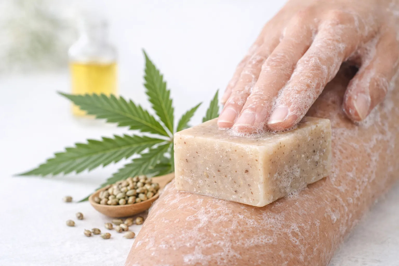 exfoliation naturelle peau savon exfoliant chanvre bio
