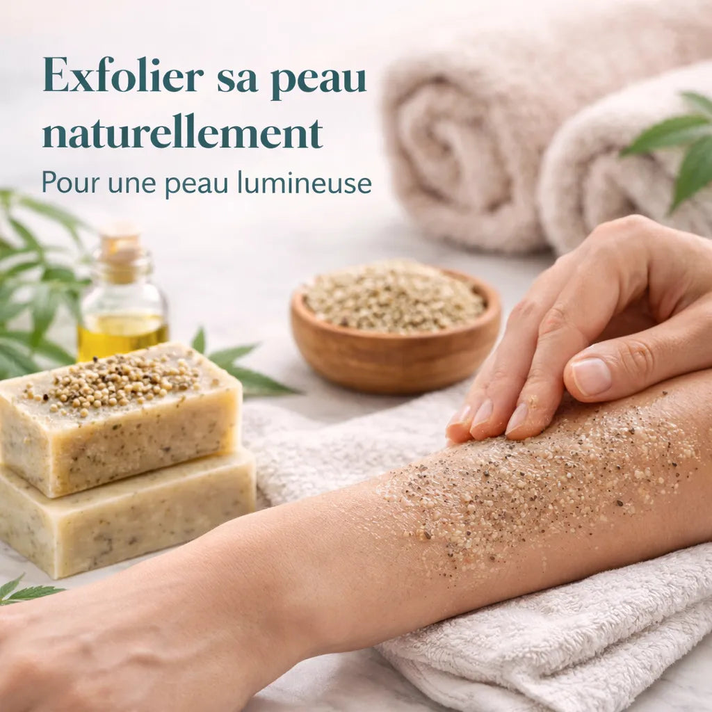 exfoliation peau naturelle savon exfoliant chanvre bio gommage doux routine soin peau