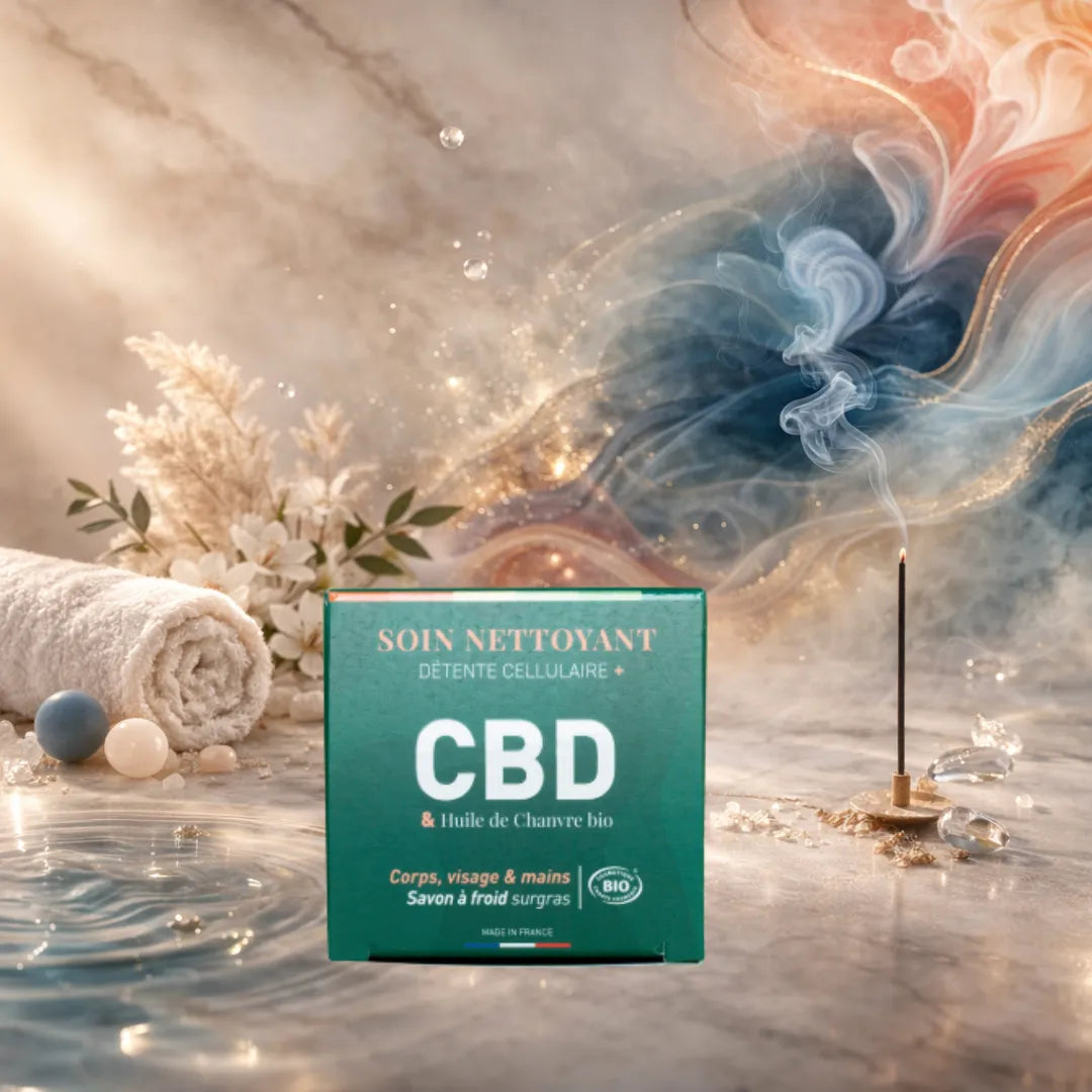 savon nettoyant CBD au chanvre soin purifiant naturel pour nettoyer la peau