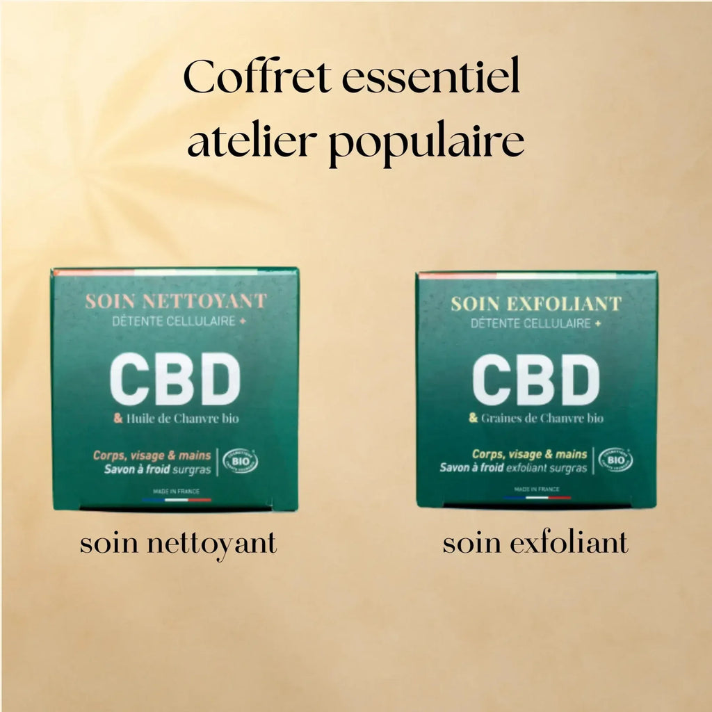 Coffret Savons Chanvre Bio & CBD – Nettoyant & Exfoliant - Rituel - SaBulle